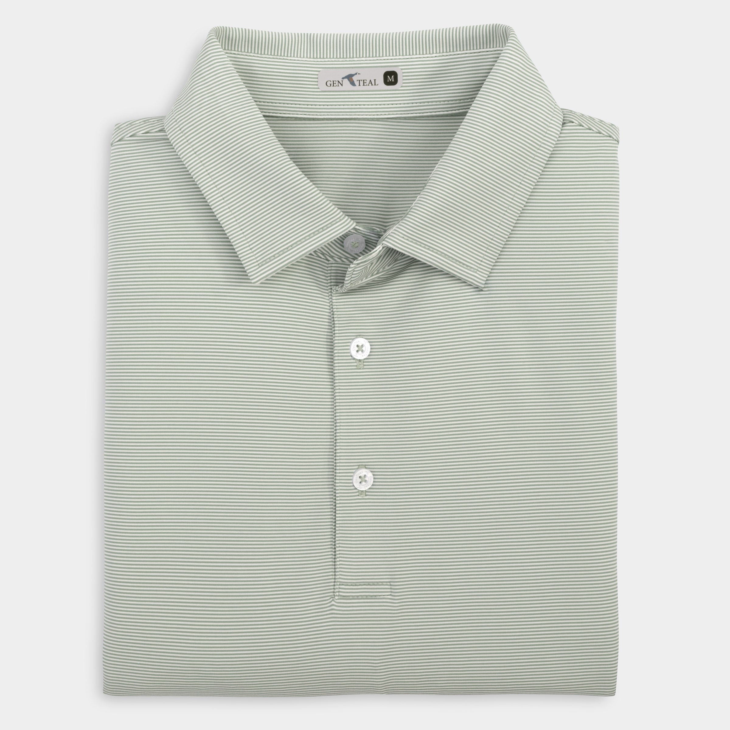 Collegiate Pinstripe Performance Polo-GenTeal Apparel