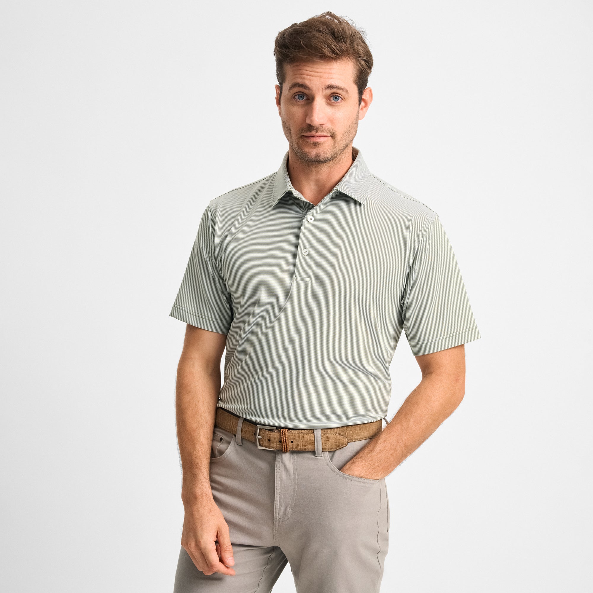 Club Pinstripe Performance Polo