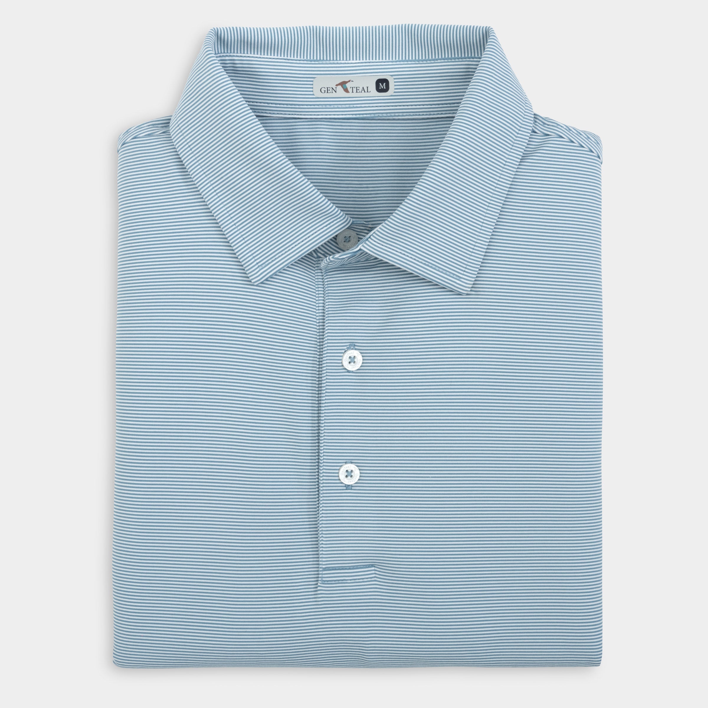 Collegiate Pinstripe Performance Polo-GenTeal Apparel