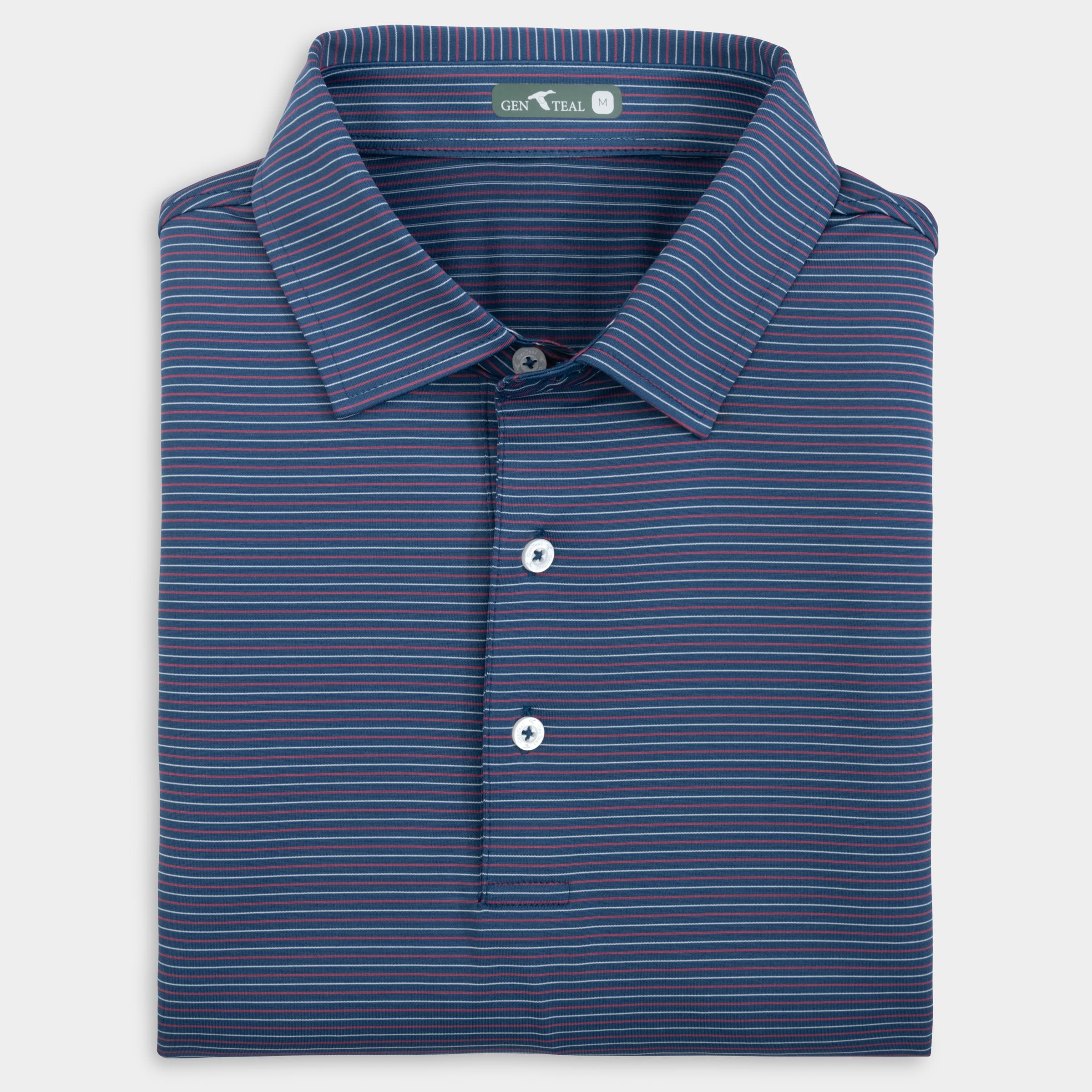 Heathered Pinstripe Performance Polo-GenTeal Apparel