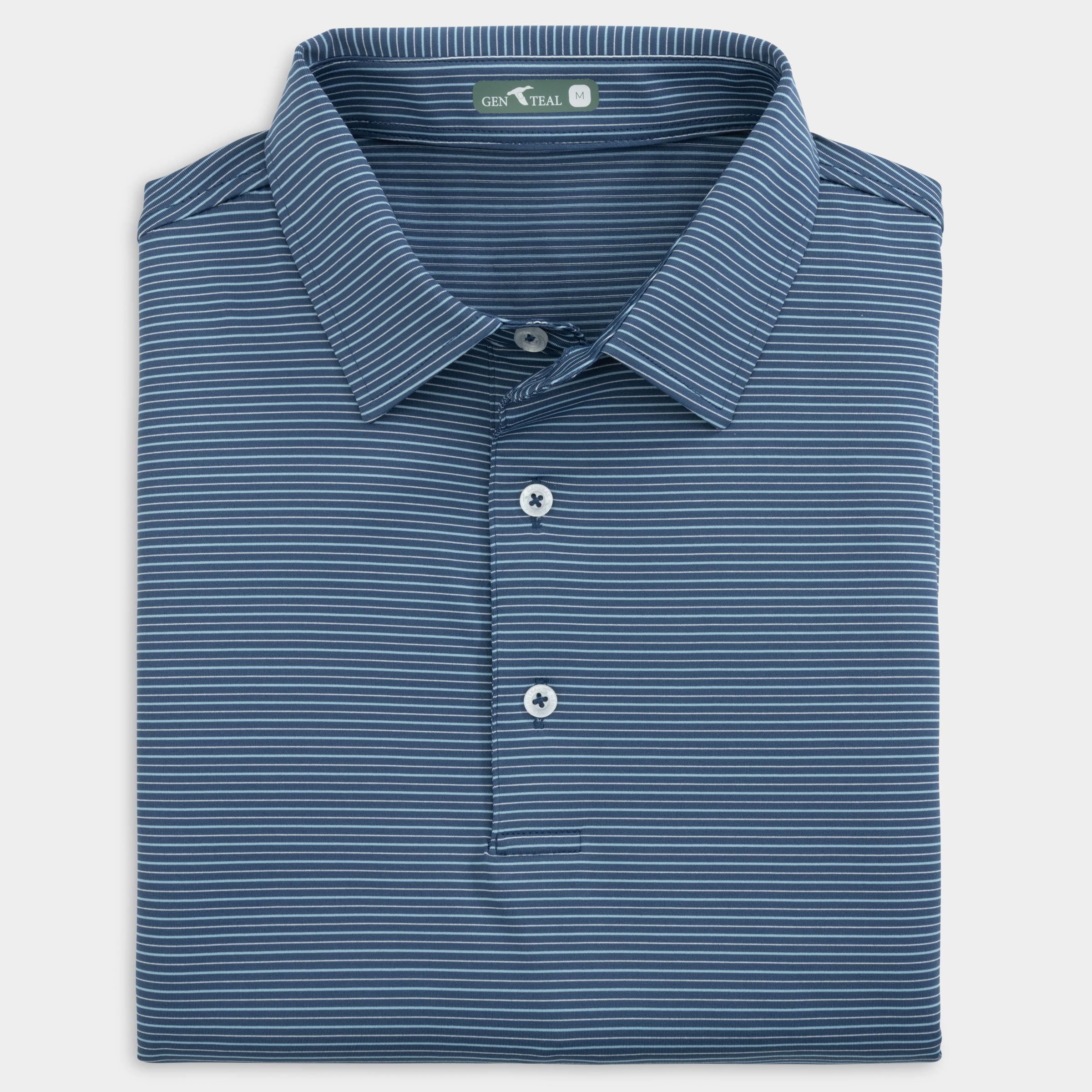 Heathered Pinstripe Performance Polo-GenTeal Apparel