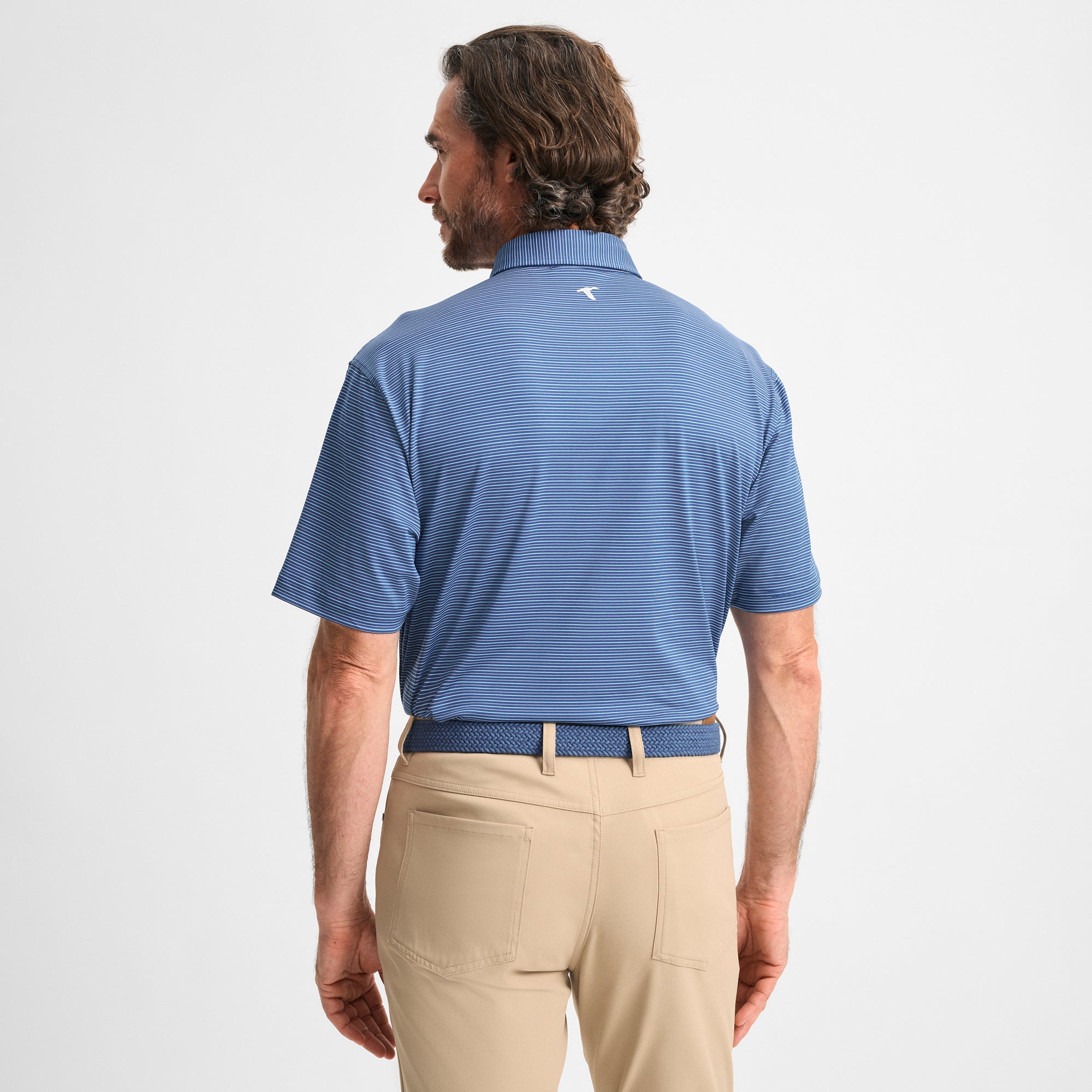 Heathered Pinstripe Performance Polo