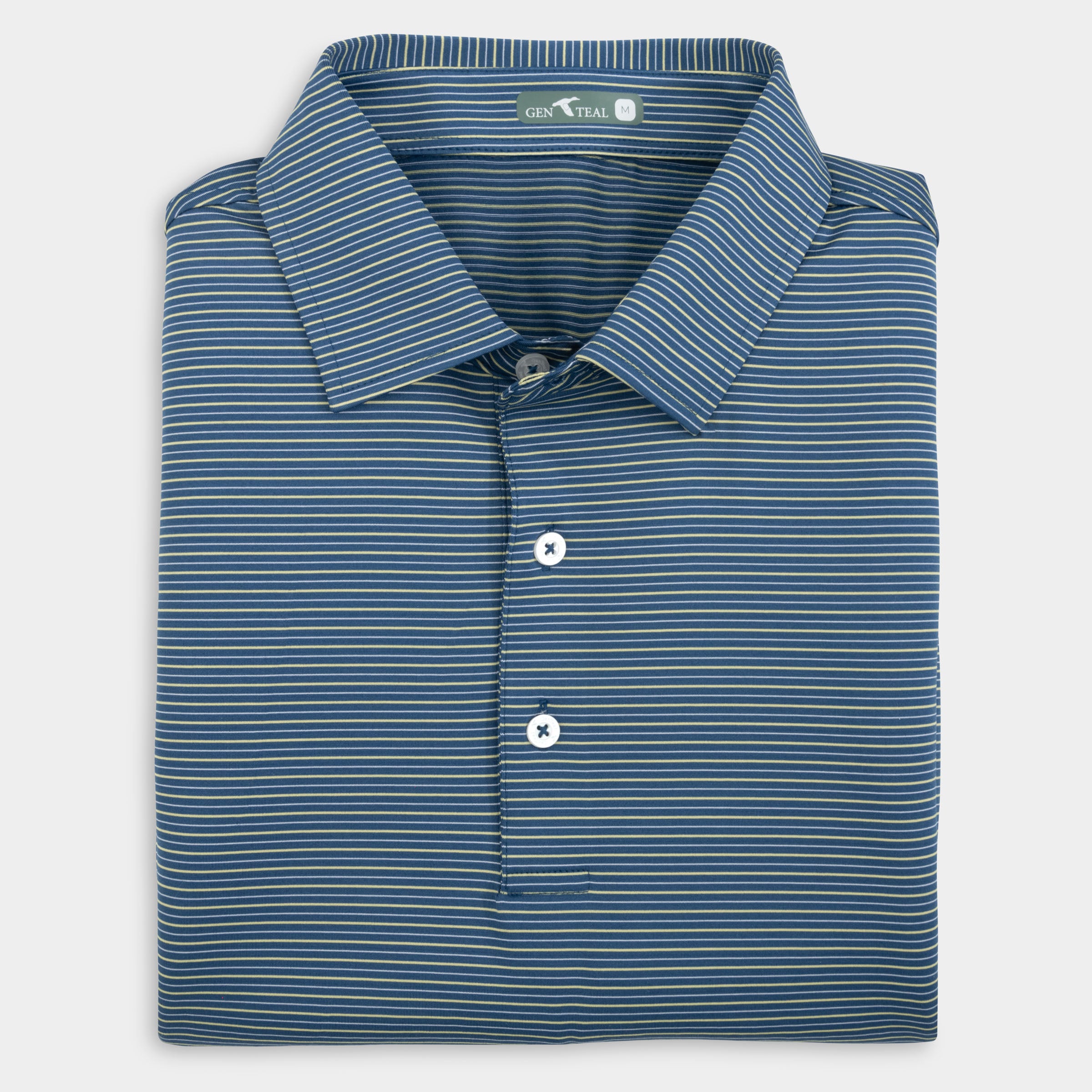 Heathered Pinstripe Performance Polo-GenTeal Apparel