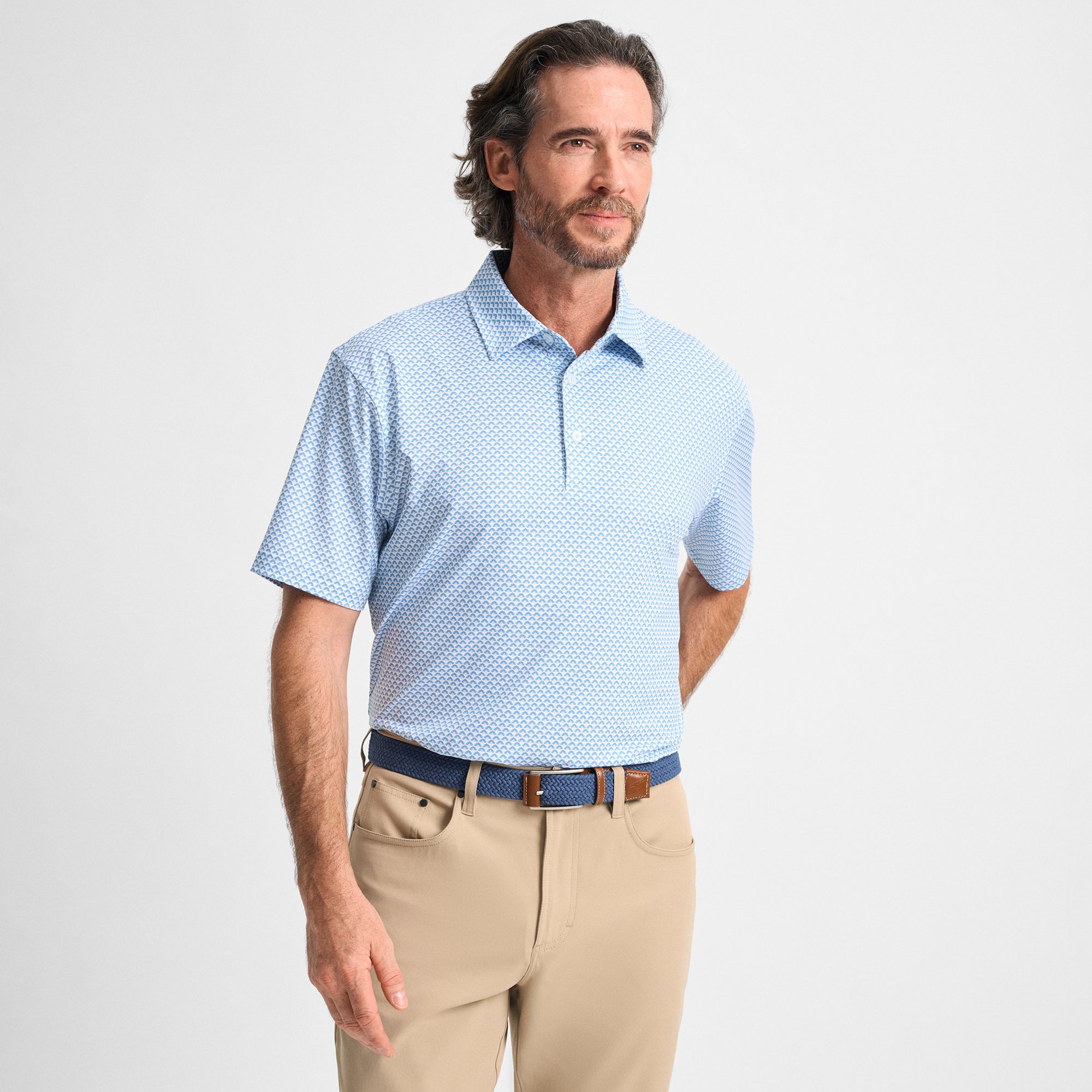 Agave Printed Performance Polo