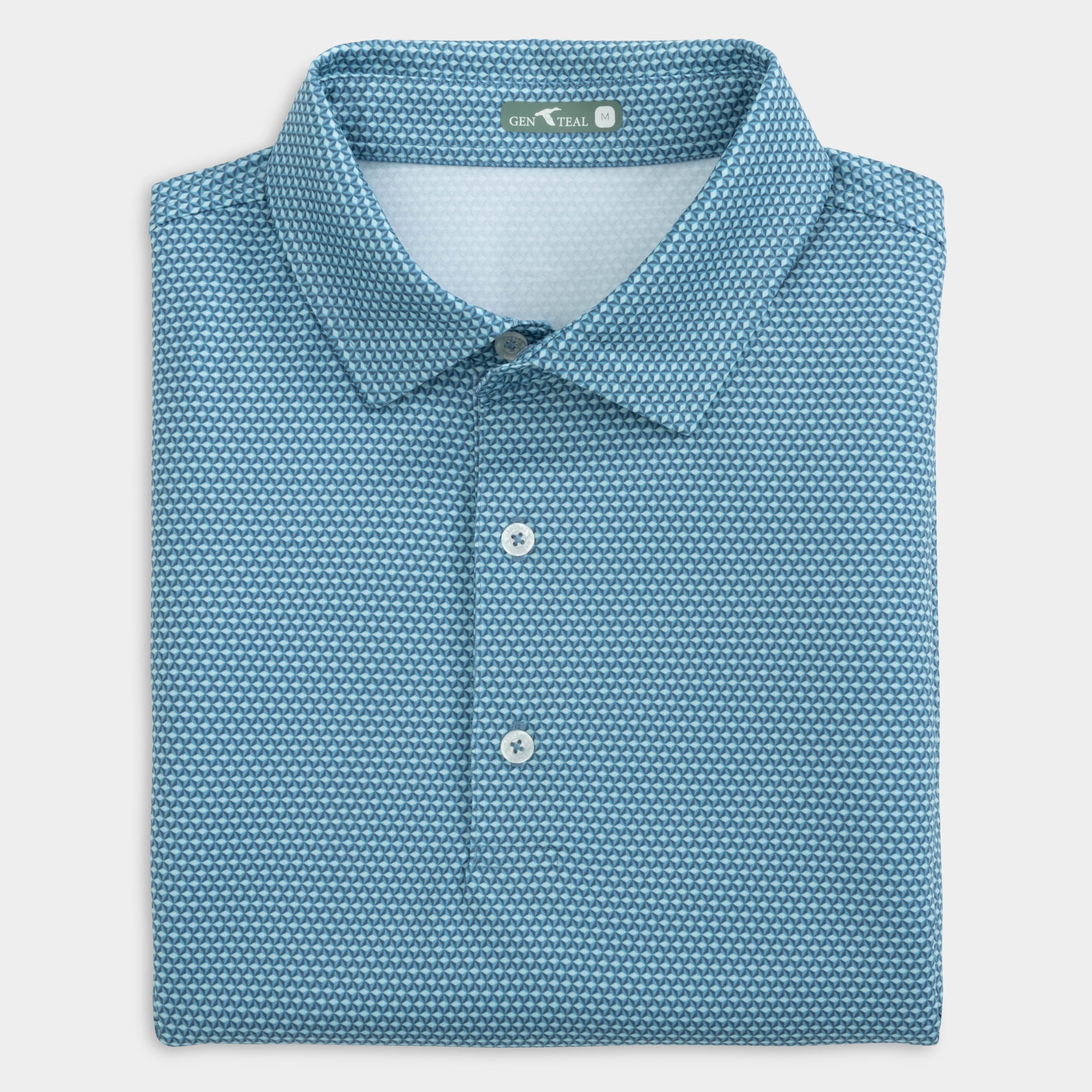 Cubes Printed Performance Polo-GenTeal Apparel