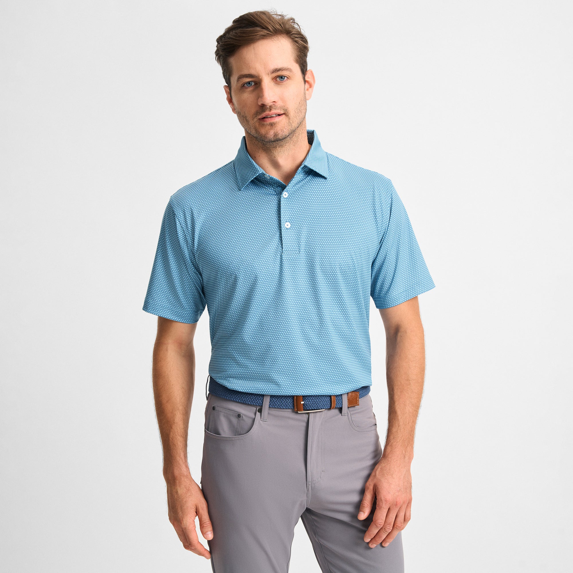 Cubes Printed Performance Polo