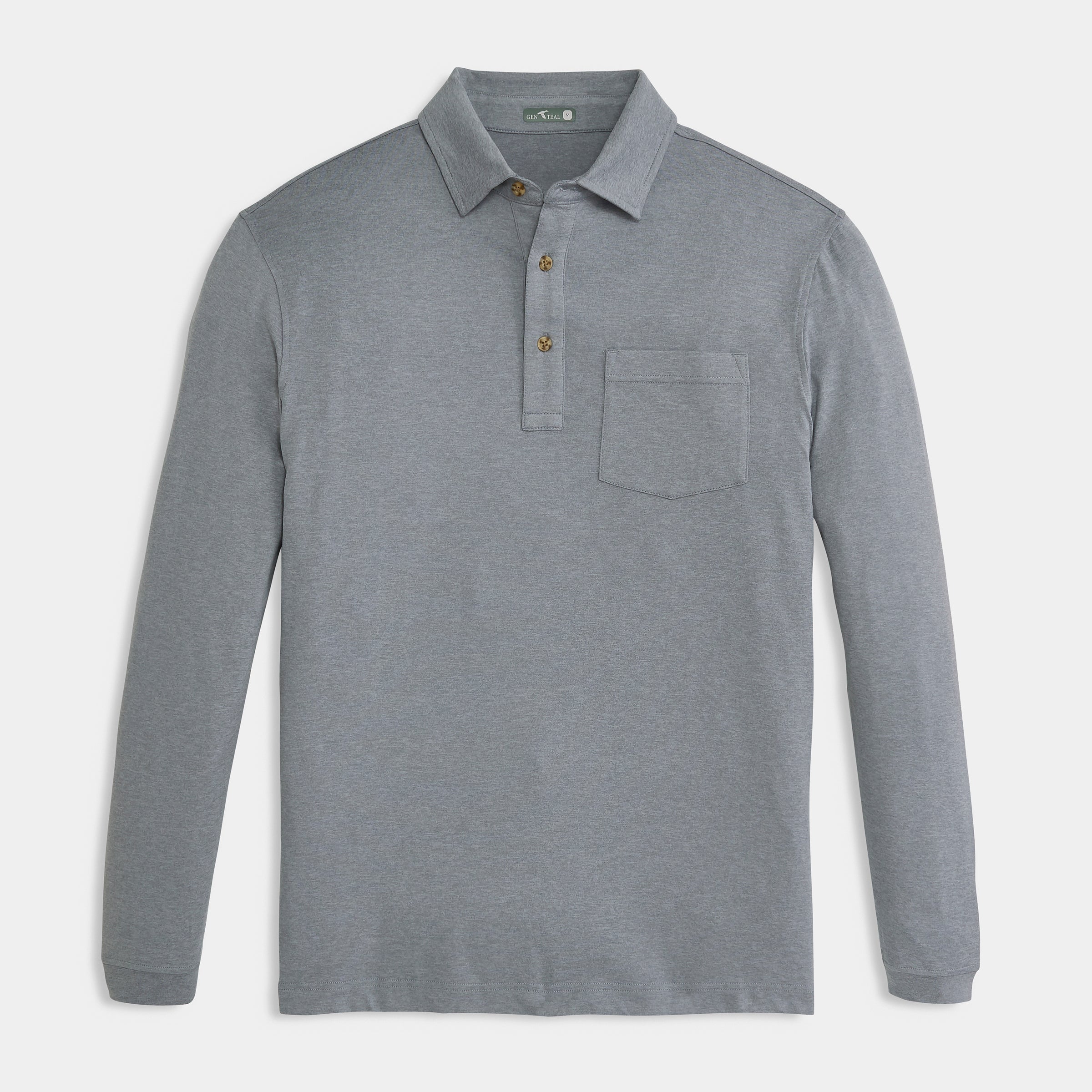 Ash Gray Wander Long Sleeve Polo