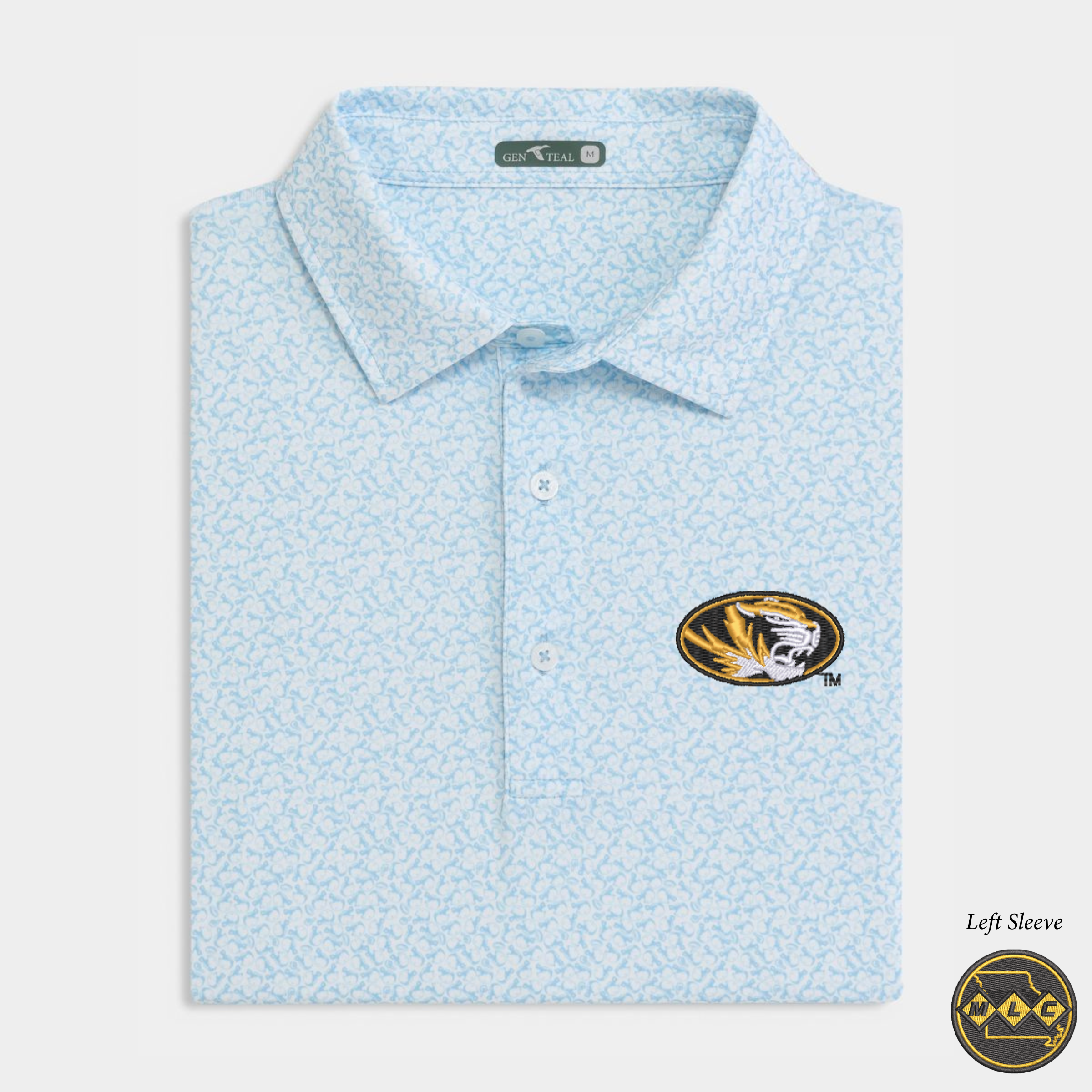 MLC Missouri Heritage Blue Helmet Havoc Printed Performance Polo