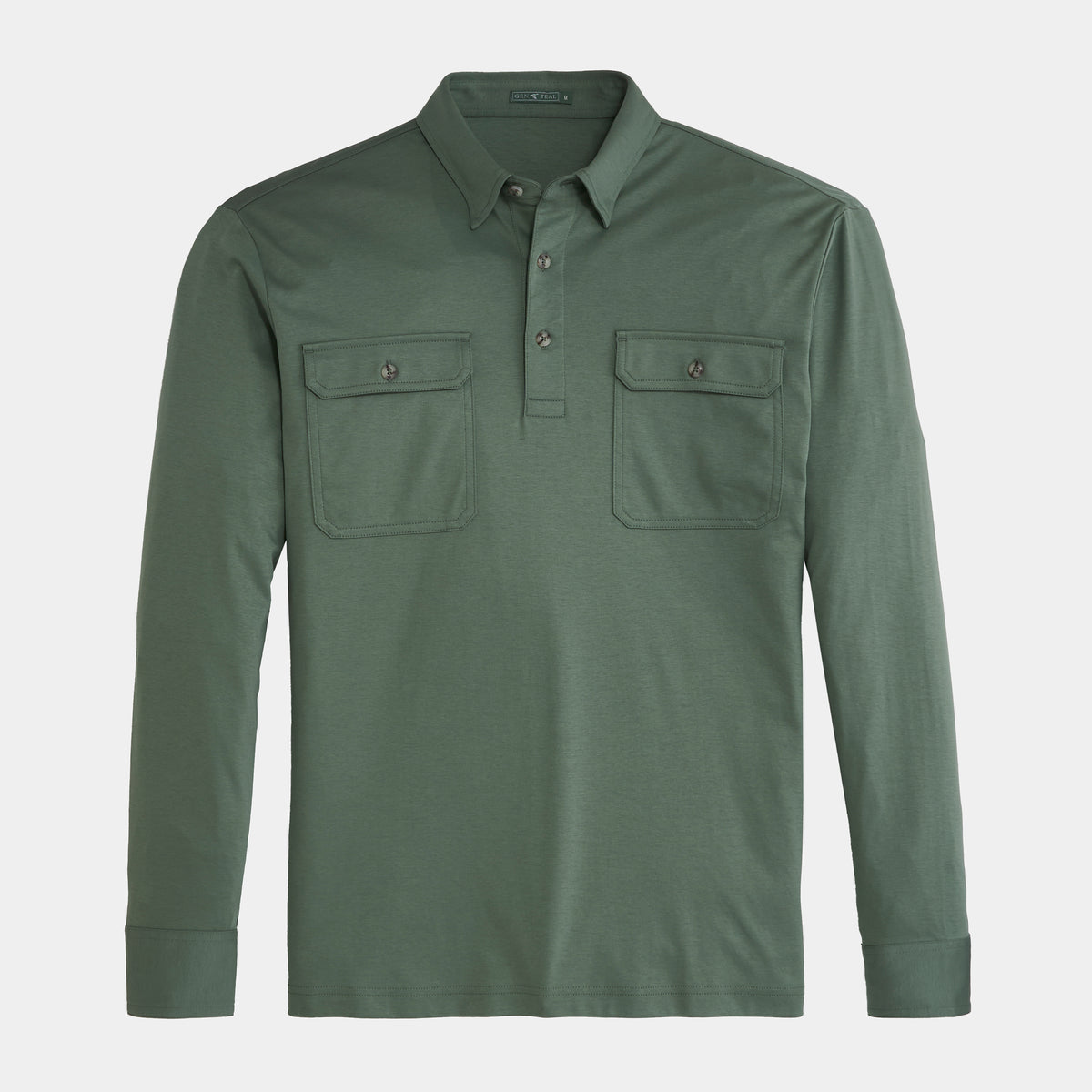 Long Sleeve Cotton Utility Polo