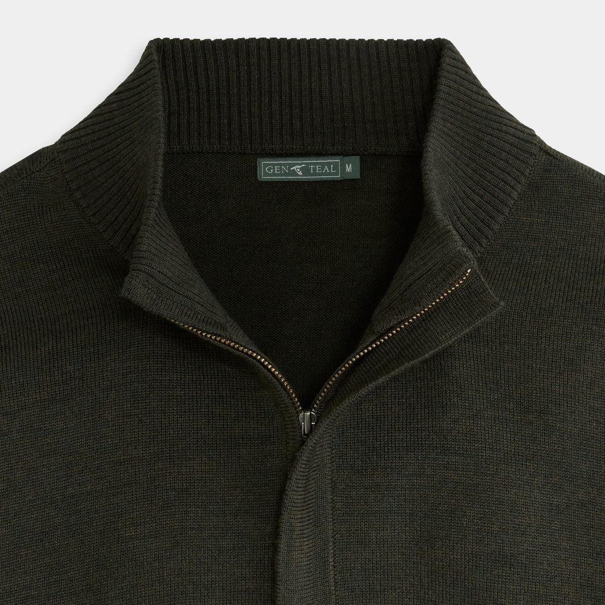 Rifle Green Regent Quarter-Zip Sweater