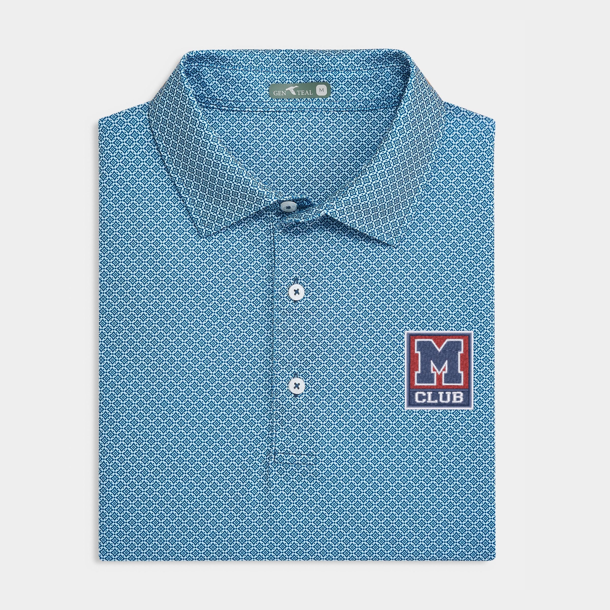 M Club Diamond Lattice Printed Performance Polo