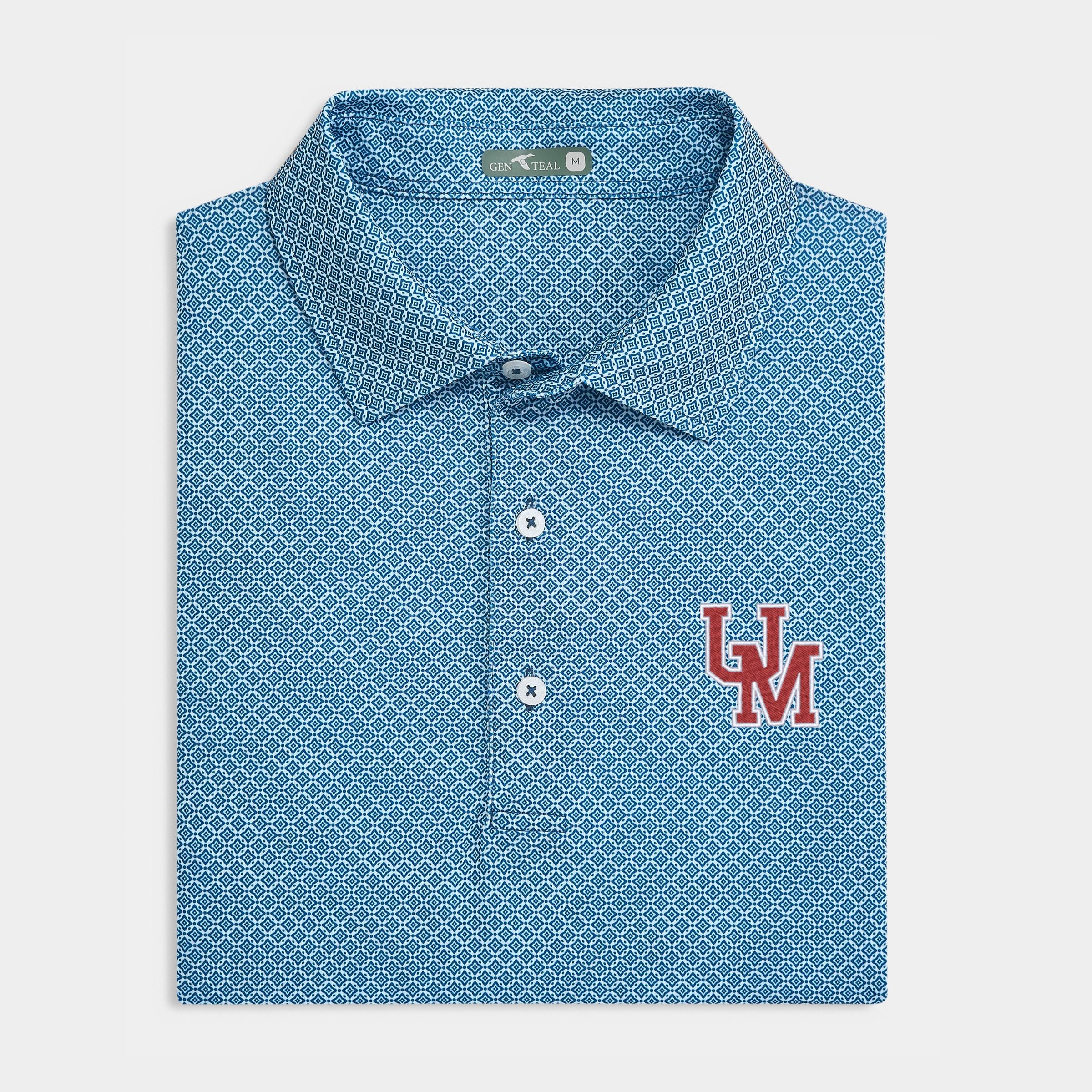 Sunday Ole Miss Diamond Lattice Printed Performance Polo