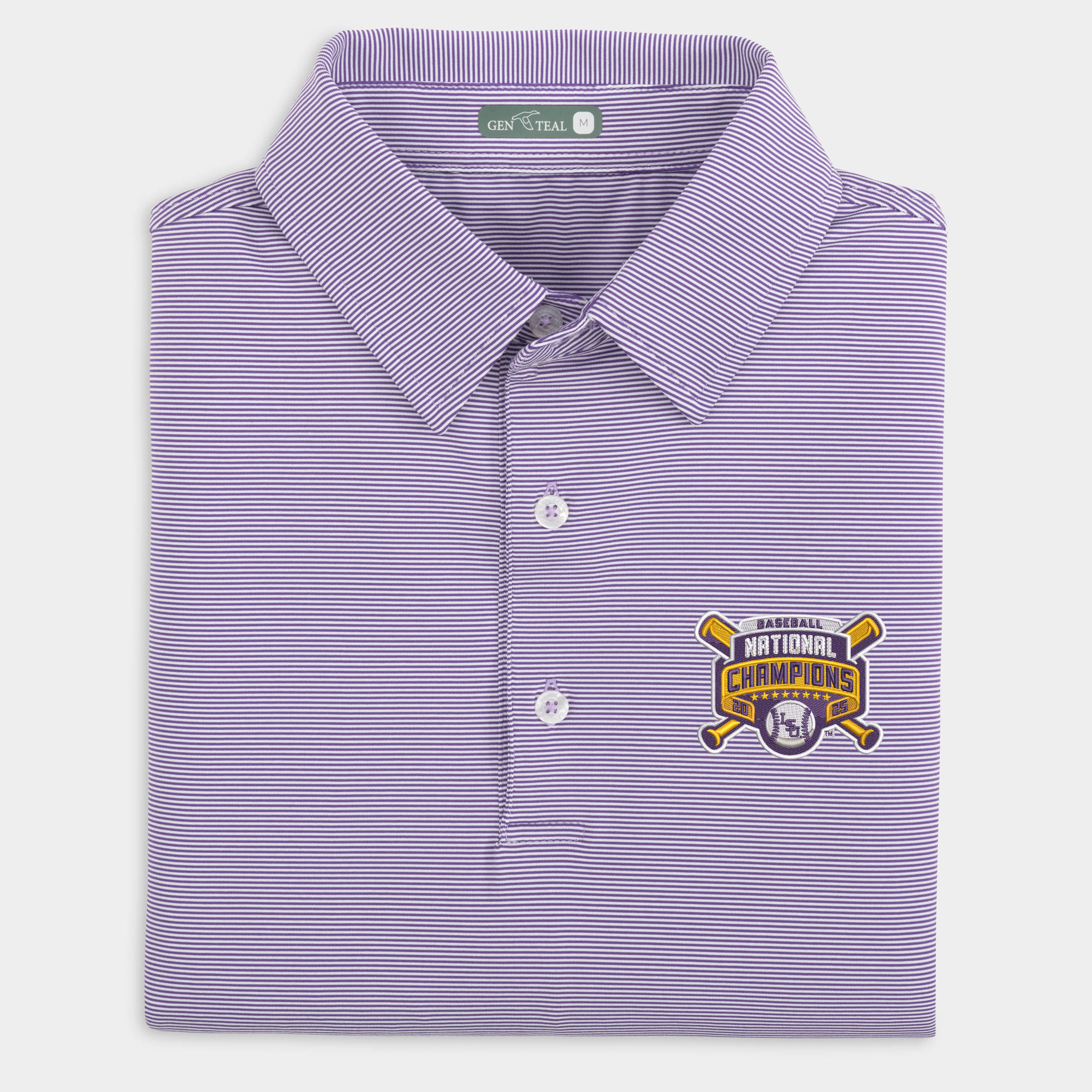 LSU National Championship Pinstripe Performance Polo