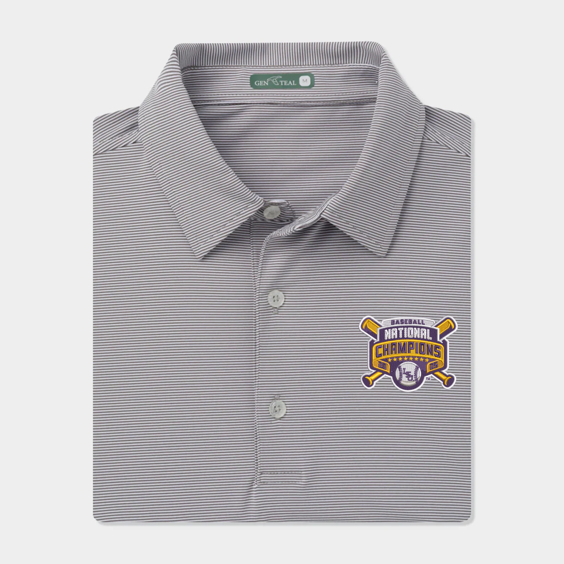 LSU National Championship Pinstripe Performance Polo