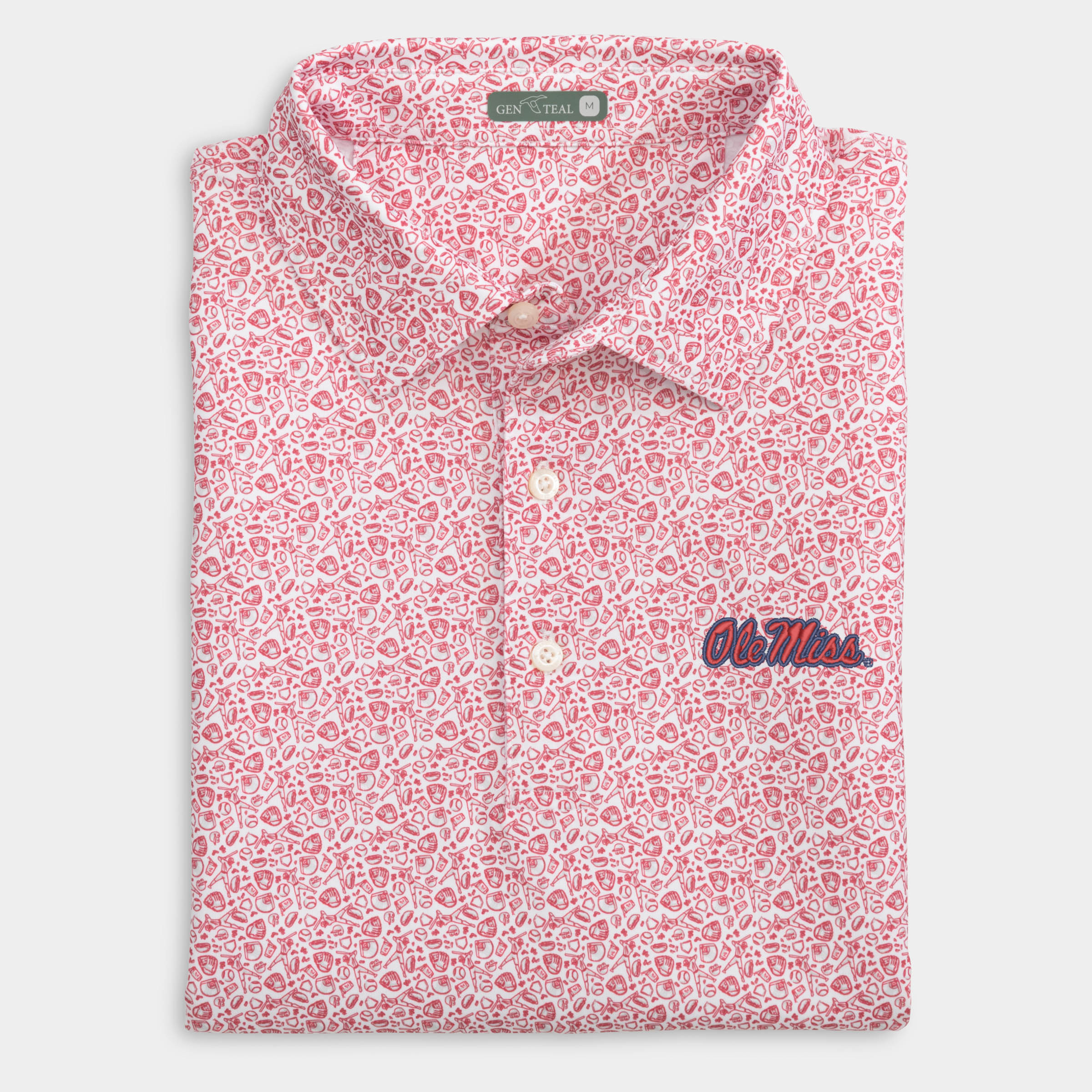 Ole Miss Fastball Printed Performance Polo