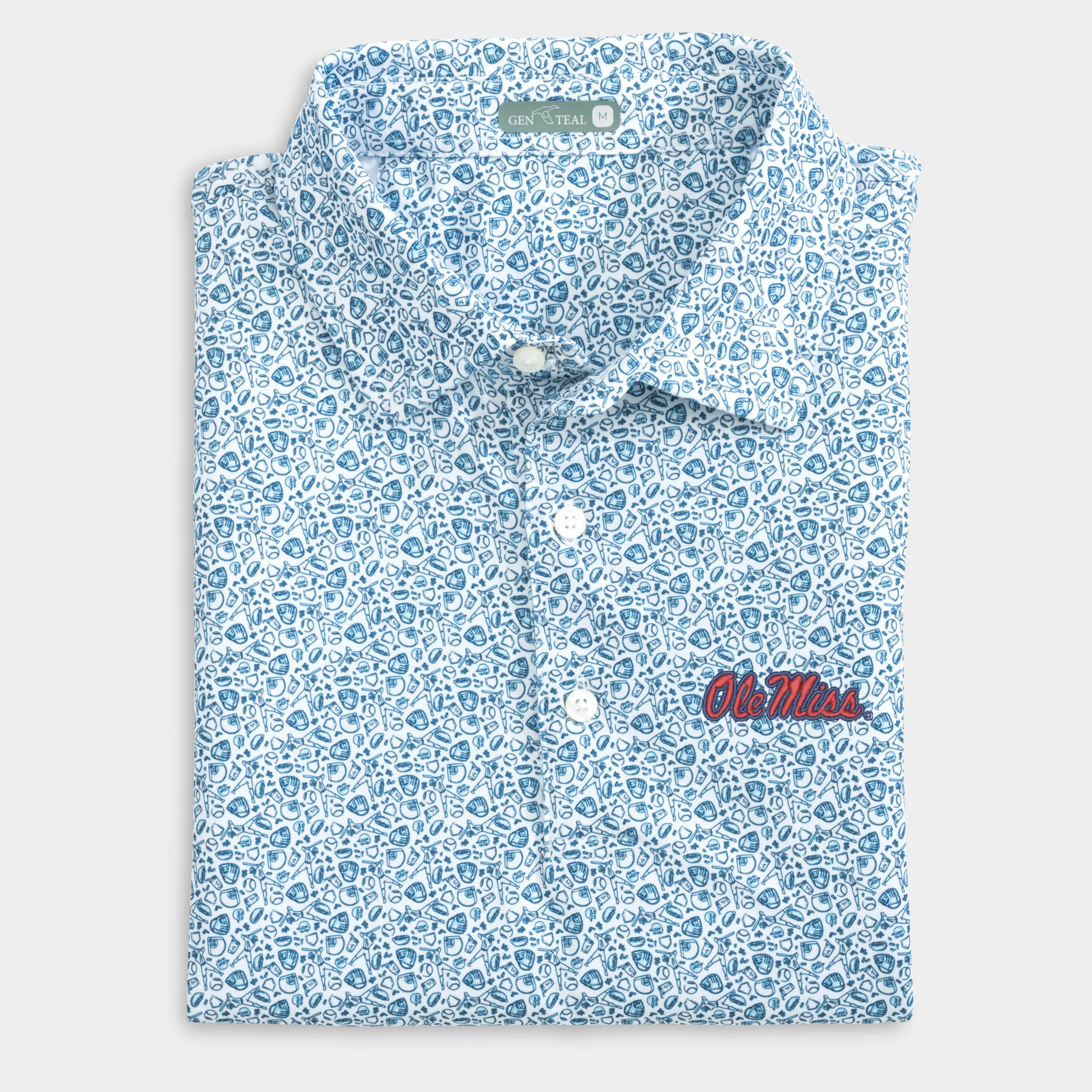 Ole Miss Fastball Printed Performance Polo