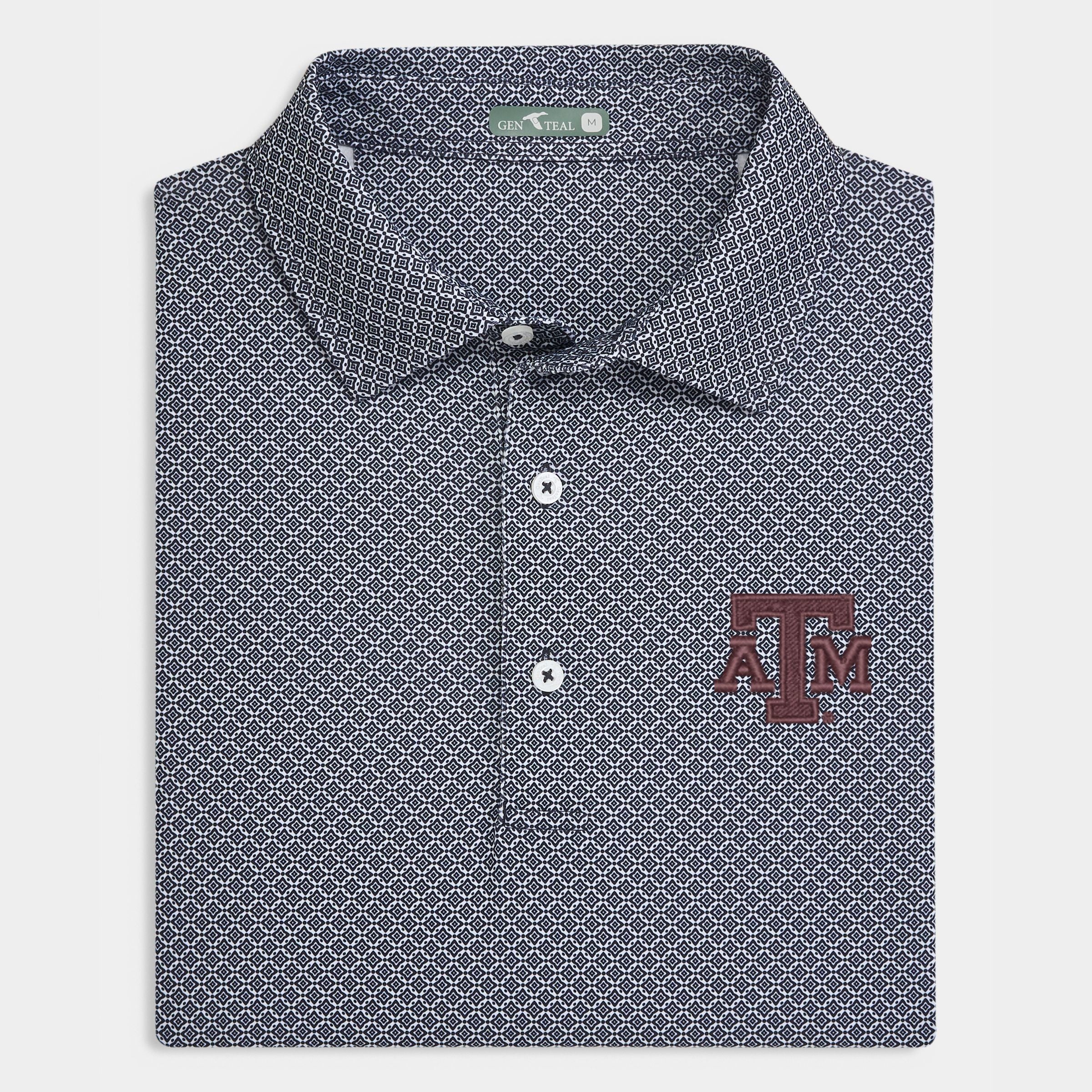 Texas A&M Diamond Lattice Printed Performance Polo