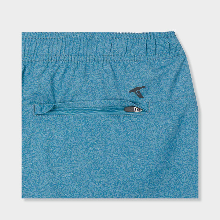 Men's Elastic and Drawstring Swim Shorts With Pockets