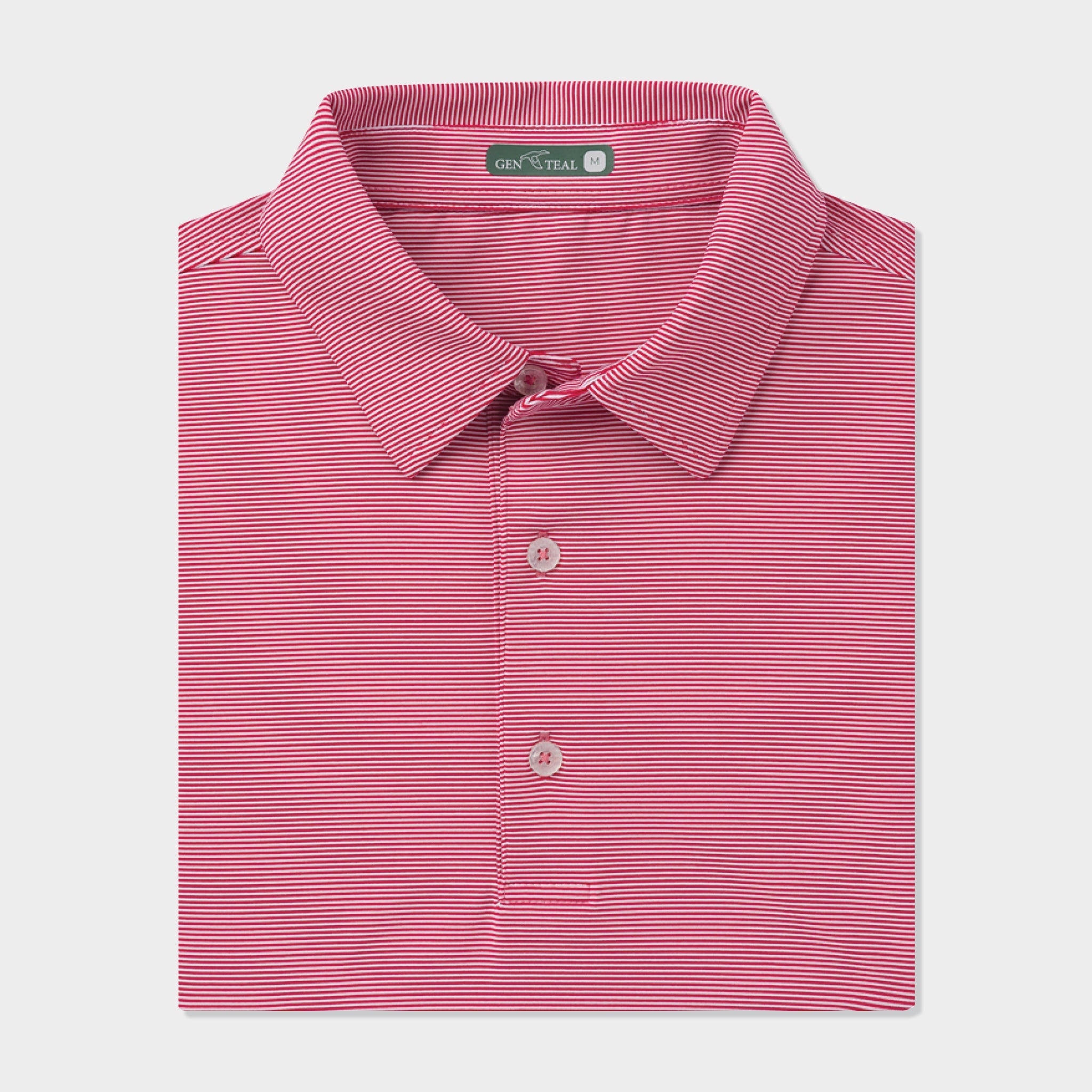 Collegiate Pinstripe Performance Polo-GenTeal Apparel