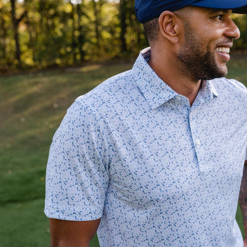 Caddie's Choice Printed Performance Polo