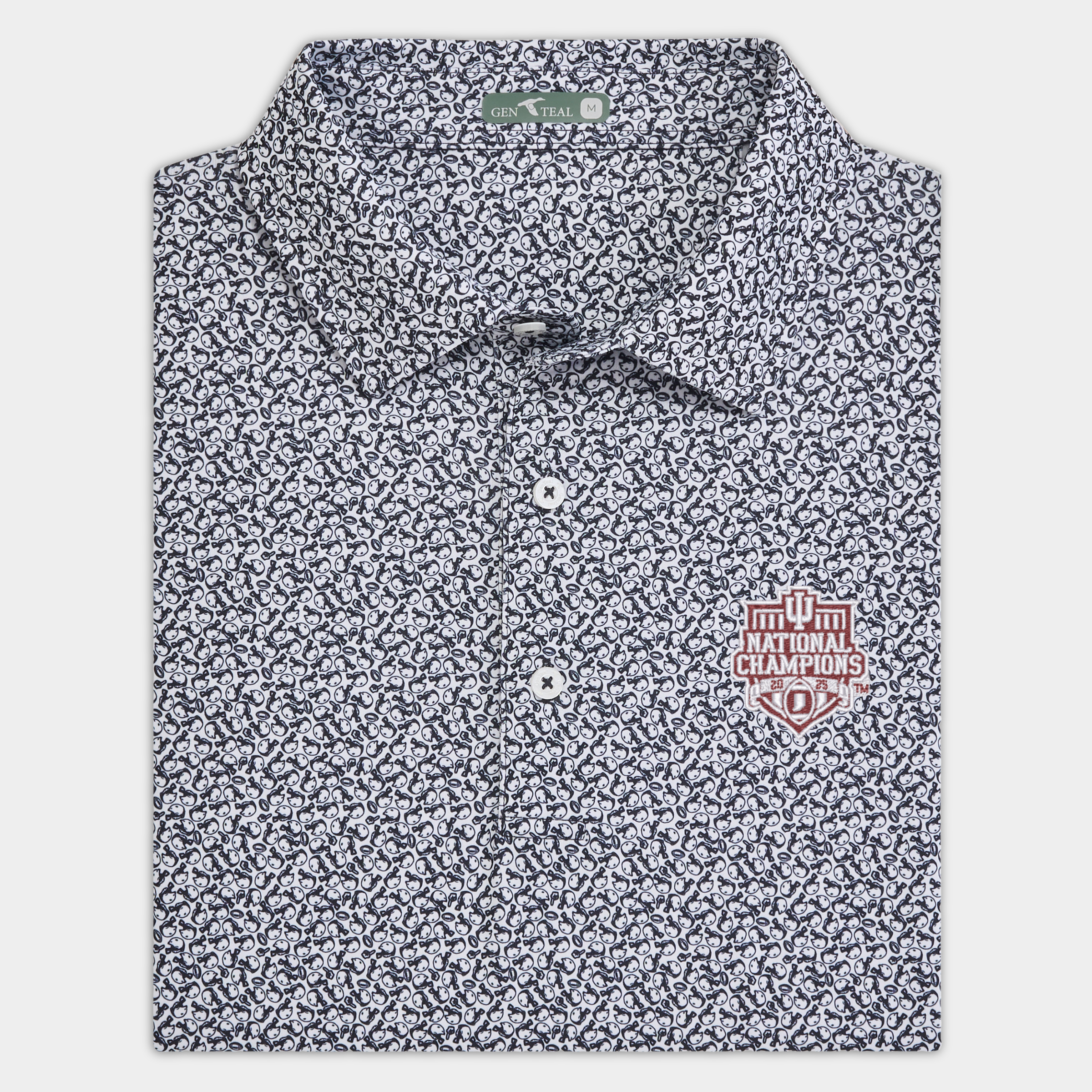 Indiana National Championship Helmet Havoc Printed Performance Polo