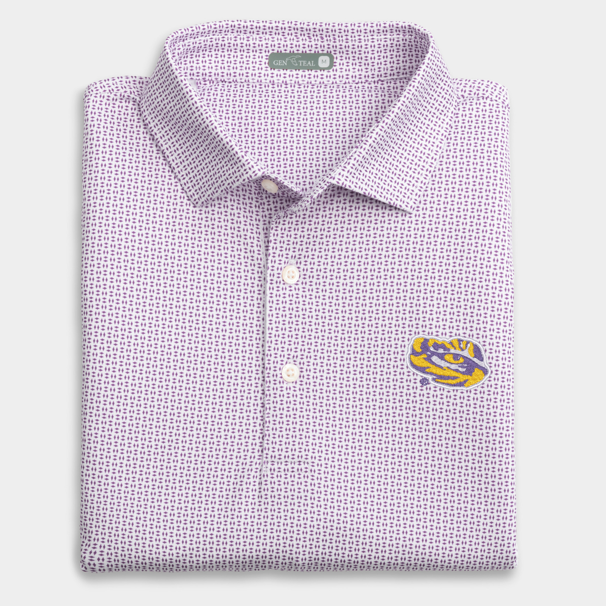 LSU Tiger Eye Trellis Printed Performance Polo