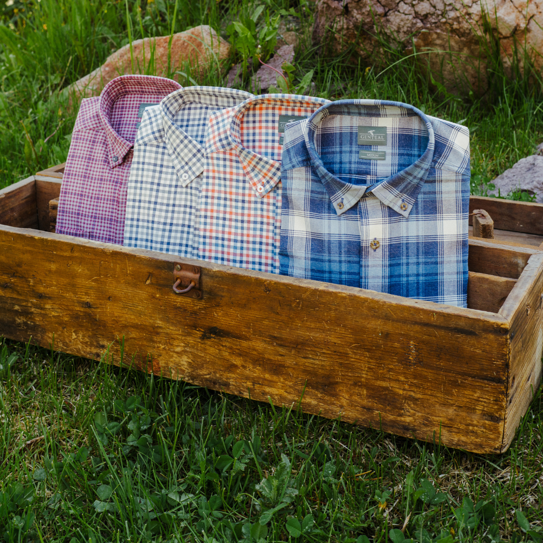 Flatlay of Performance Flannels by GenTeal.