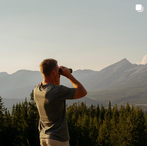 Man sight seeing in GenTeal clothing.