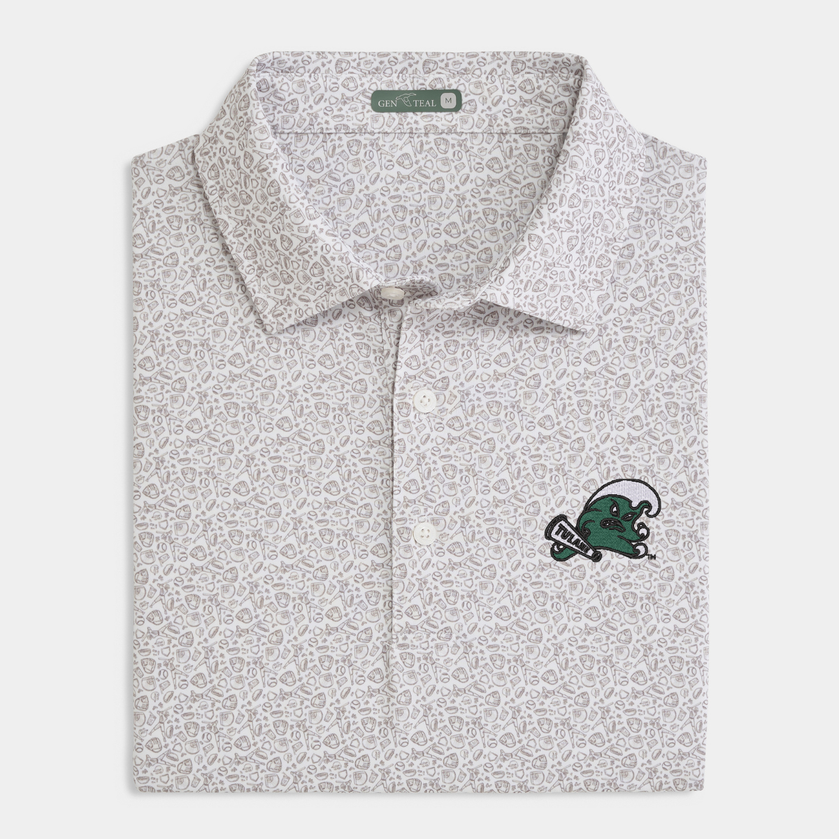 Tulane Fastball Printed Performance Polo