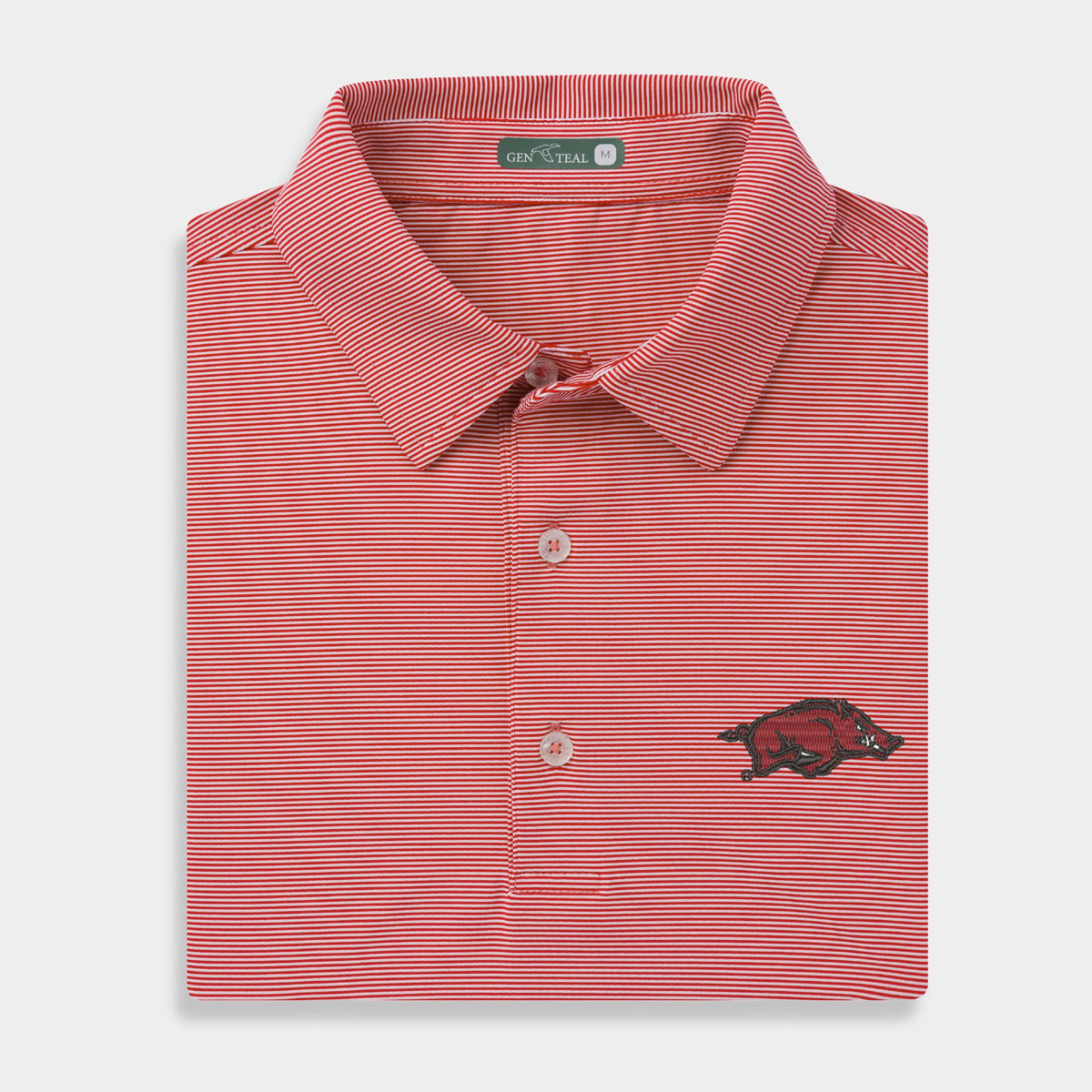 Arkansas Club Pinstripe Performance Polo